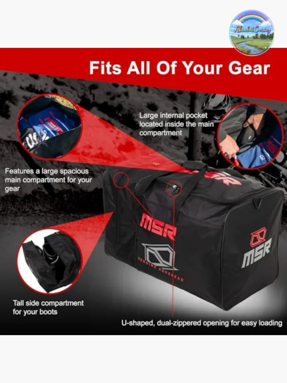 Heavy-Duty Motorcycle Gear Bag - Durable Polyester, Large Capacity
